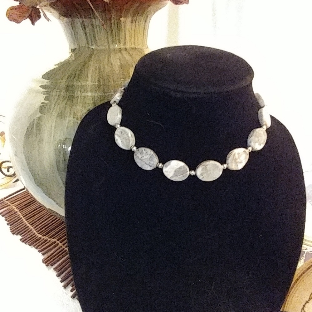 Natural stone beaded necklace